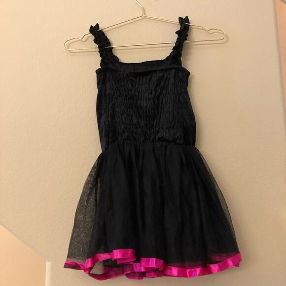 Rubie’s witch costume dress black crushed velvet pink ribbon trim *dress only* - Picture 2 of 5